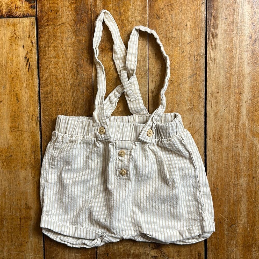 H&M overall shorts 3 months stripe neutral cotton pictures Easter cotton